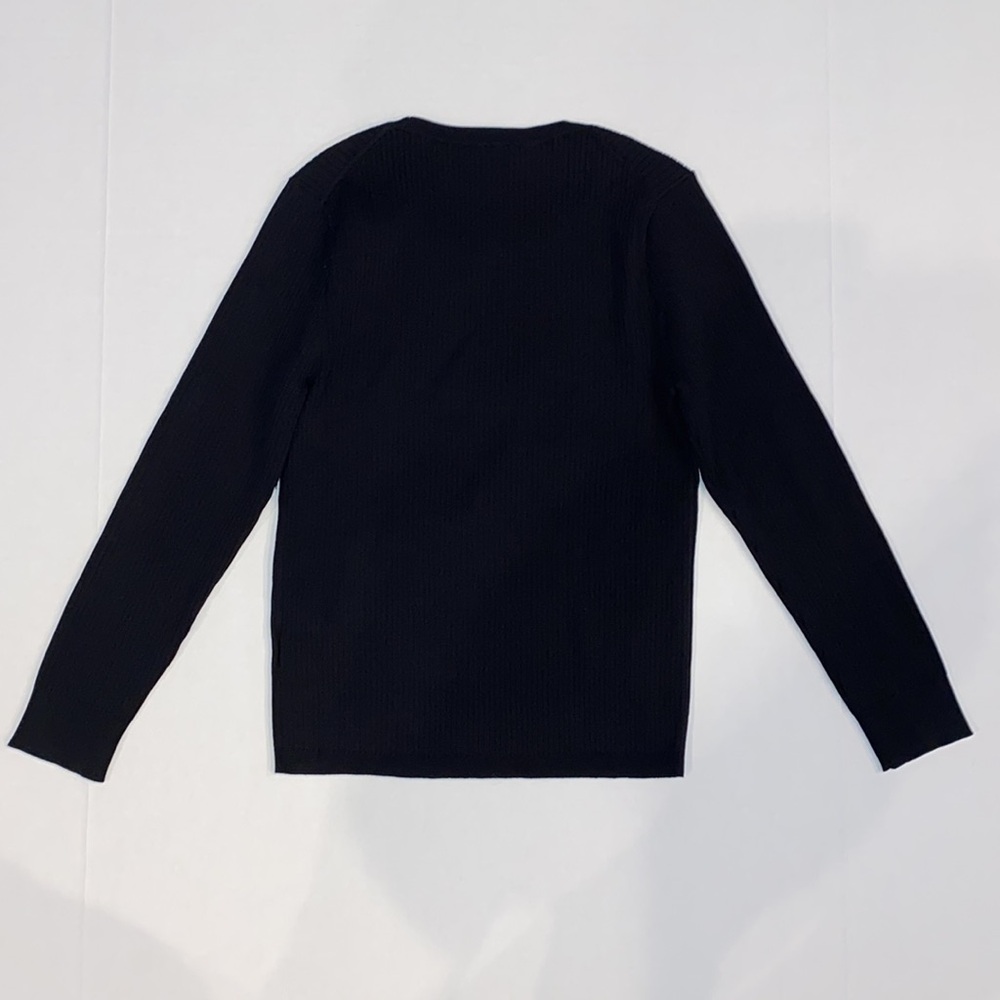 J Crew Ribbed Knit Long Sleeve Top‎ In Black - Picture 5 of 6